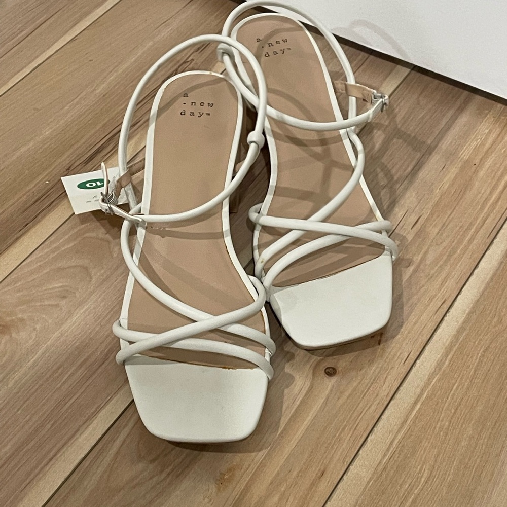 Cream strappy heels